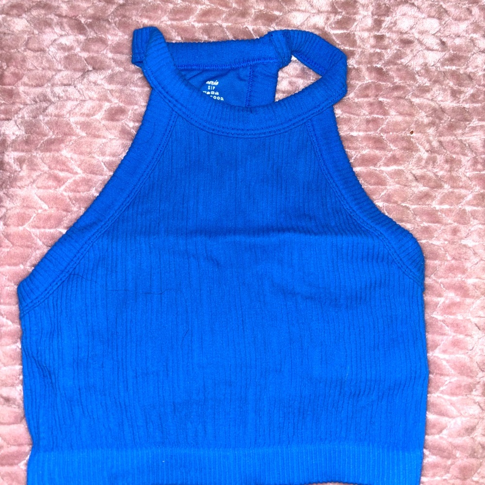 Aerie High Neck Ribbed Bra Top